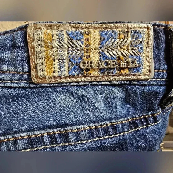 Grace In LA Skinny Jeans Patchwork Womens Size 26 - Picture 11 of 14